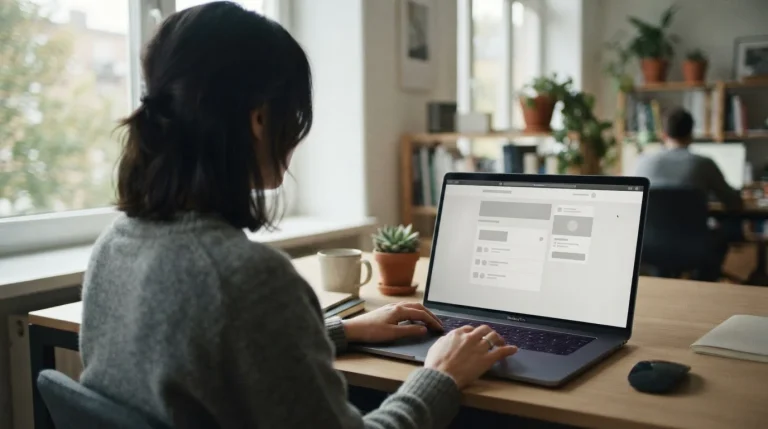Nahaufnahme einer Person, die auf einem Laptop Zahlungsoptionen bei einem Online-Wettanbieter prüft