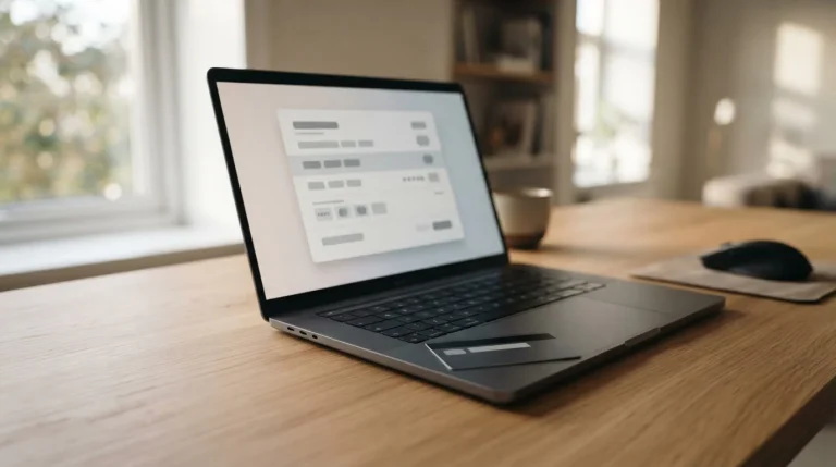 Laptop mit Zahlungsoptionen und Kreditkartenvergleich auf dem Bildschirm