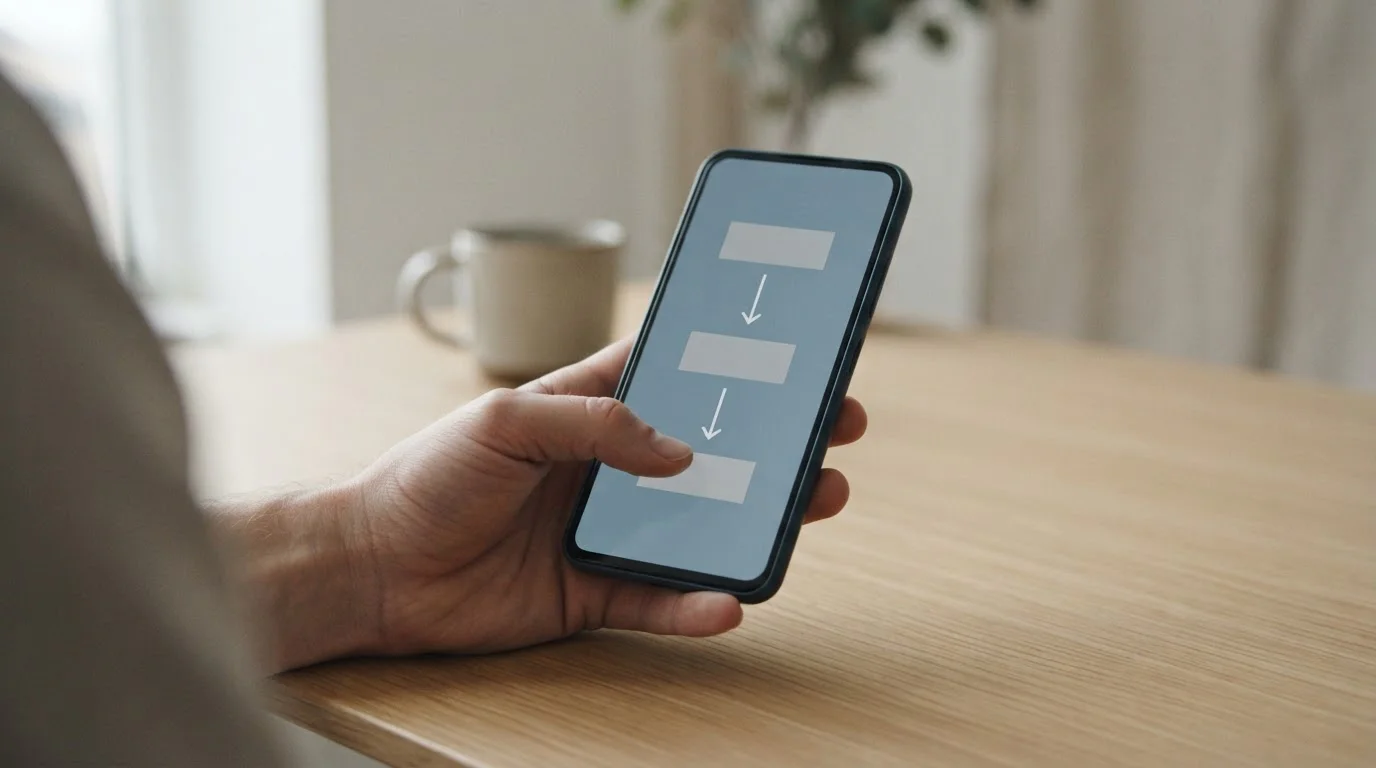 Smartphone zeigt abstrakten Zahlungsvorgang mit Gebührenübersicht