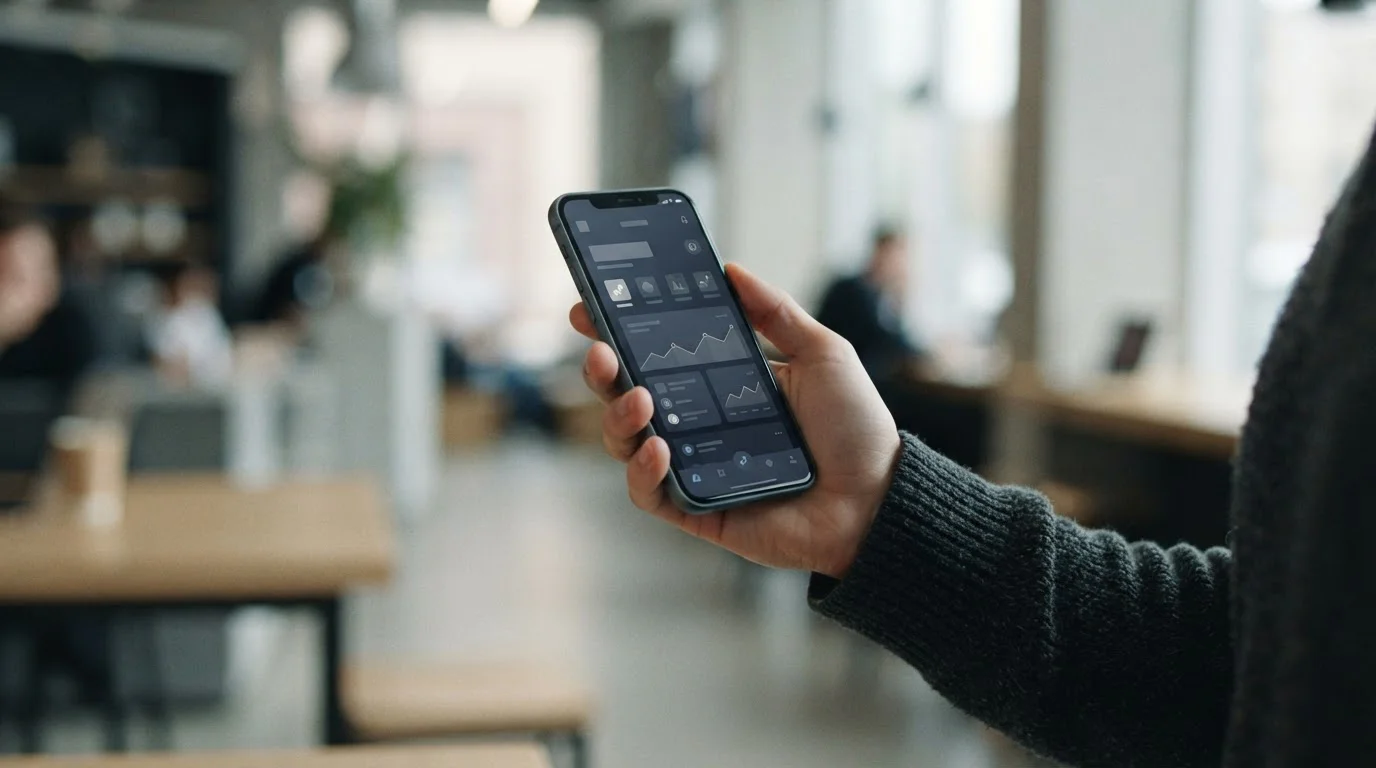 Smartphone mit abstrakter Krypto-Wallet-Oberfläche, symbolisiert digitale Zahlungsmethoden ohne Banknachweis
