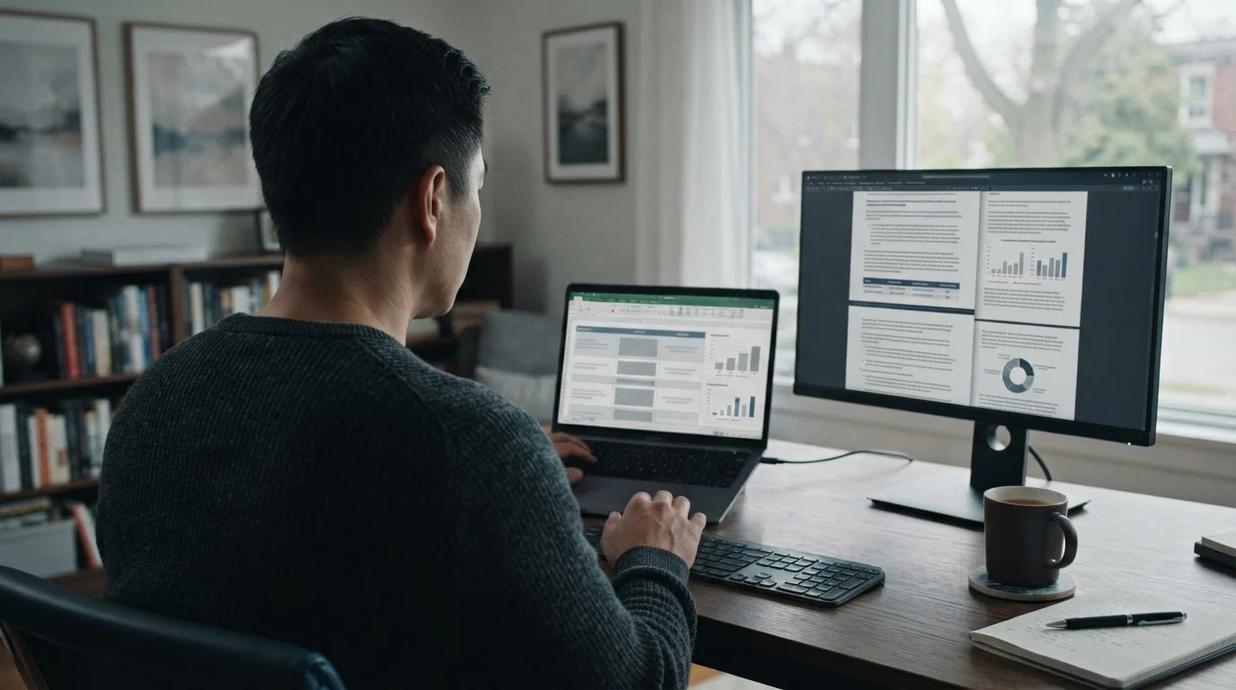 Person recherchiert Lizenzinformationen von Wettanbietern am Computer