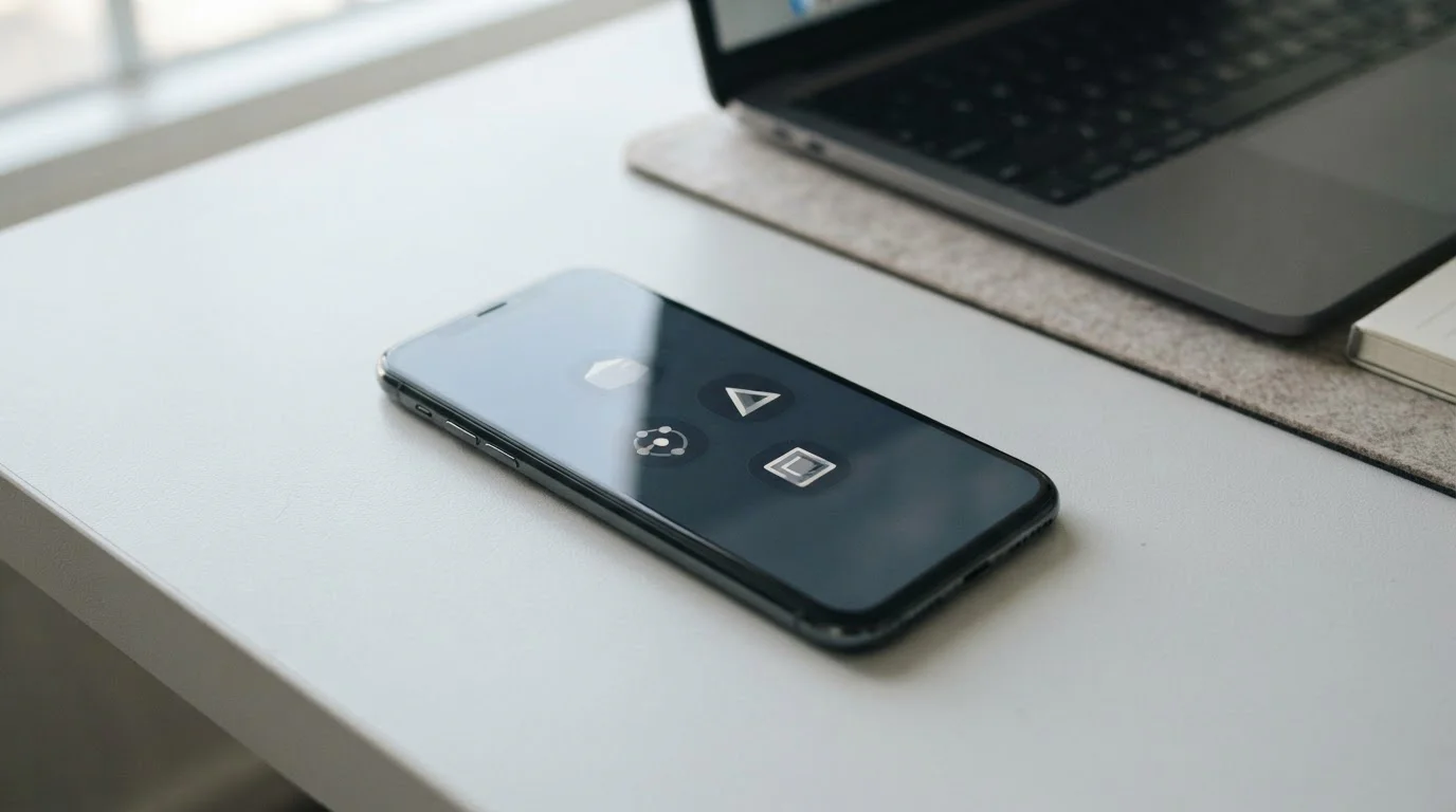 Smartphone mit abstrakten Zahlungs-App-Symbolen als PayPal-Alternativen